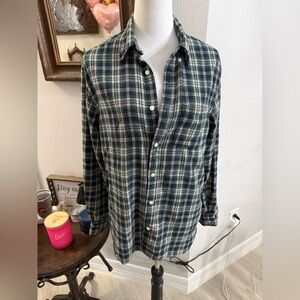 Brandy Melville, Hazel Flannel plaid flannel button-down shirt